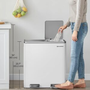 Trash Can 2 x 8 Gallon (2 x 30 L) Garbage Can for Kitchen-Free Shipping