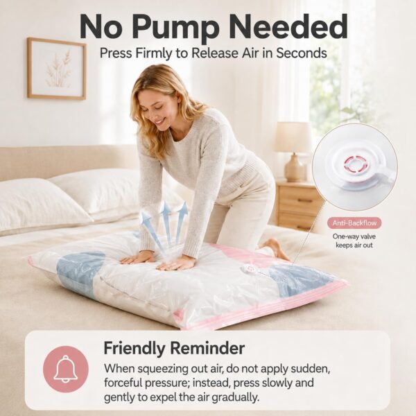 3 PACK No-Pump Vacuum Storage Bags-Free Shipping