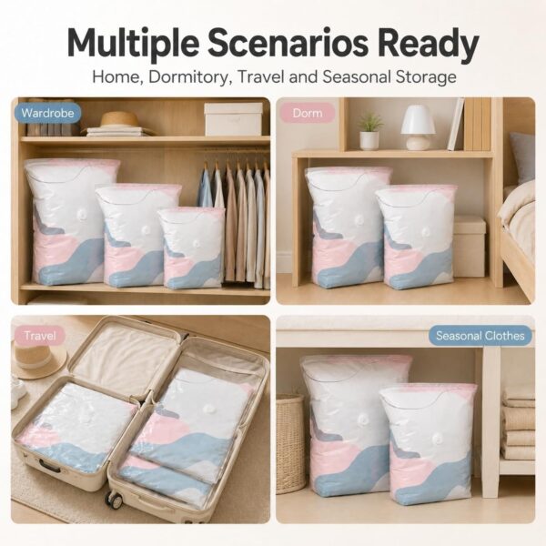 3 PACK No-Pump Vacuum Storage Bags-Free Shipping