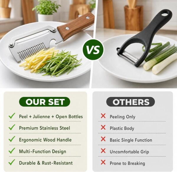 81JsRoRa1L._AC_SL1500_.jpg 2-Pcs Upgrade Vegetable Peeler and Julienne Peeler Set