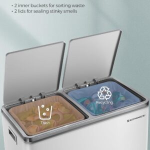 Trash Can 2 x 8 Gallon (2 x 30 L) Garbage Can for Kitchen-Free Shipping