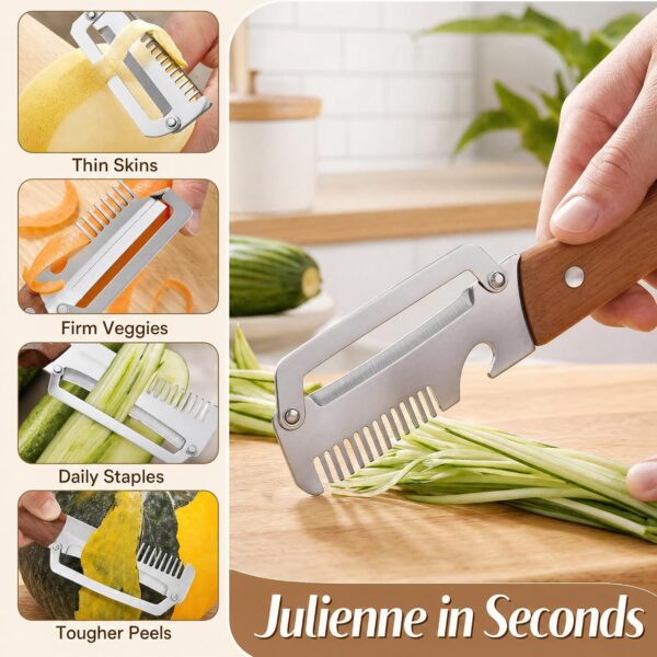 81ogYsaYU4L._AC_SL1500_.jpg 2-Pcs Upgrade Vegetable Peeler and Julienne Peeler Set