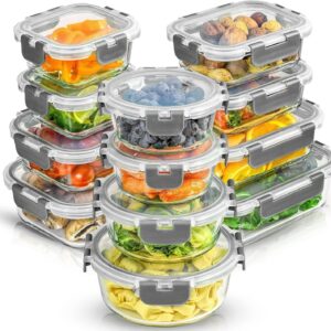 24pc Borosilicate Glass Storage Containers with Lids